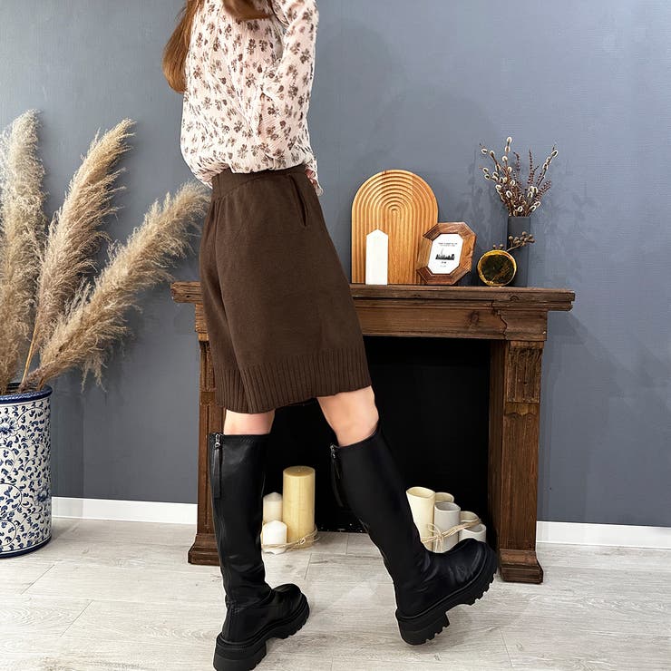 フミカウチダ ニットショートパンツ ブラウン ニットショートパンツ[品番：PVBW0008913]｜privatebeach