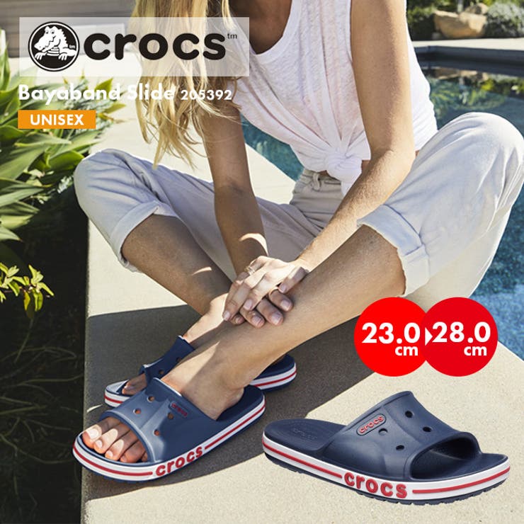 crocs ビーチサンダル 心地よく ブラック US W9
