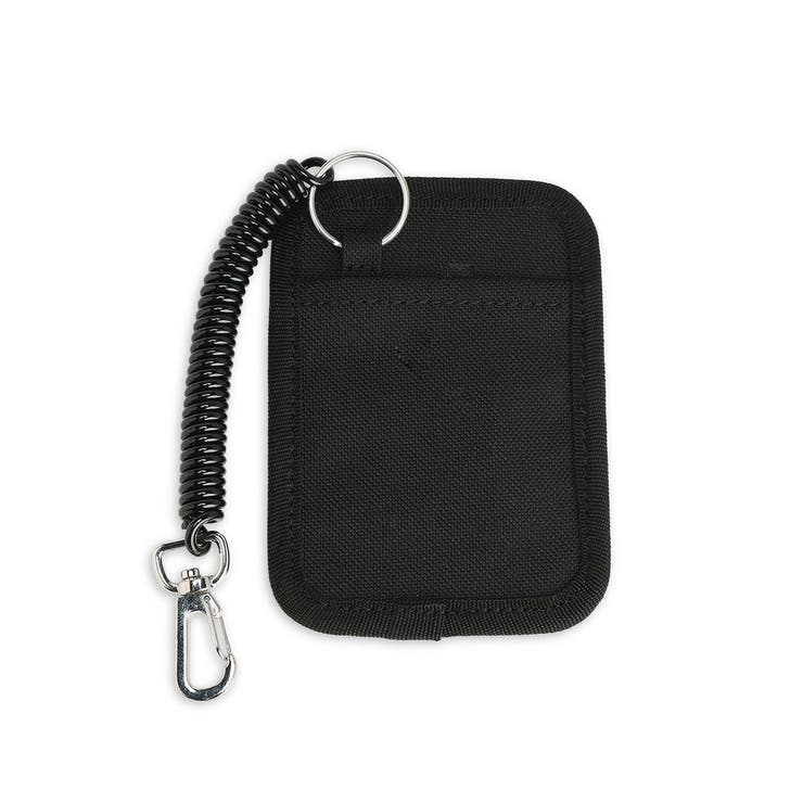 MONCLER☆LANYARD ロゴ ストラップ付 折りたたみ財布 BLACK（楽天市場 