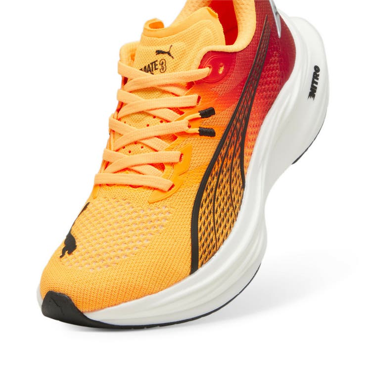 PUMA ディヴィエイトニトロ３ランニングシューズ オレンジ 25.0㎝ ウィメンズ ディヴィエイト ニトロ 3 フェード ランニングシューズ