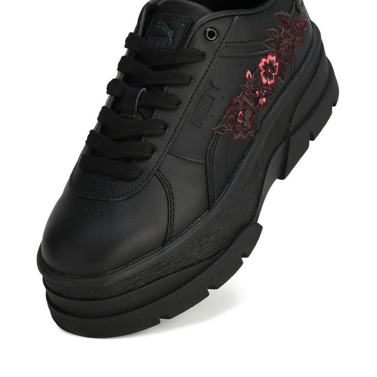 PUMA シルバー ブラック ラメ 限定スニーカー リボン 厚底 グリッター PUMA シルバーラメ入りスニーカー グリッター スニーカー - メルカリ