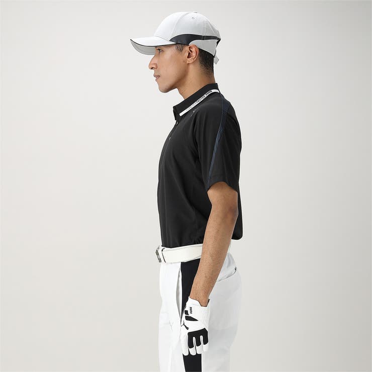 メンズ ゴルフ PF ストレッチ ハイブリッドネック 半袖 ポロシャツ