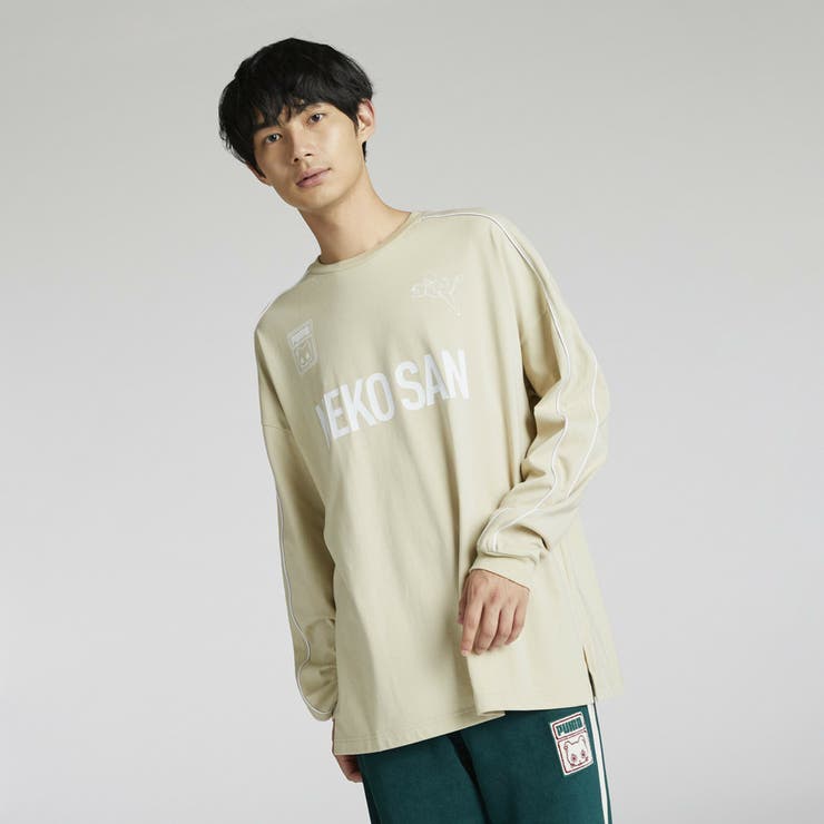 ユニセックス T7 NEKO-san グラフィック 長袖 Tシャツ