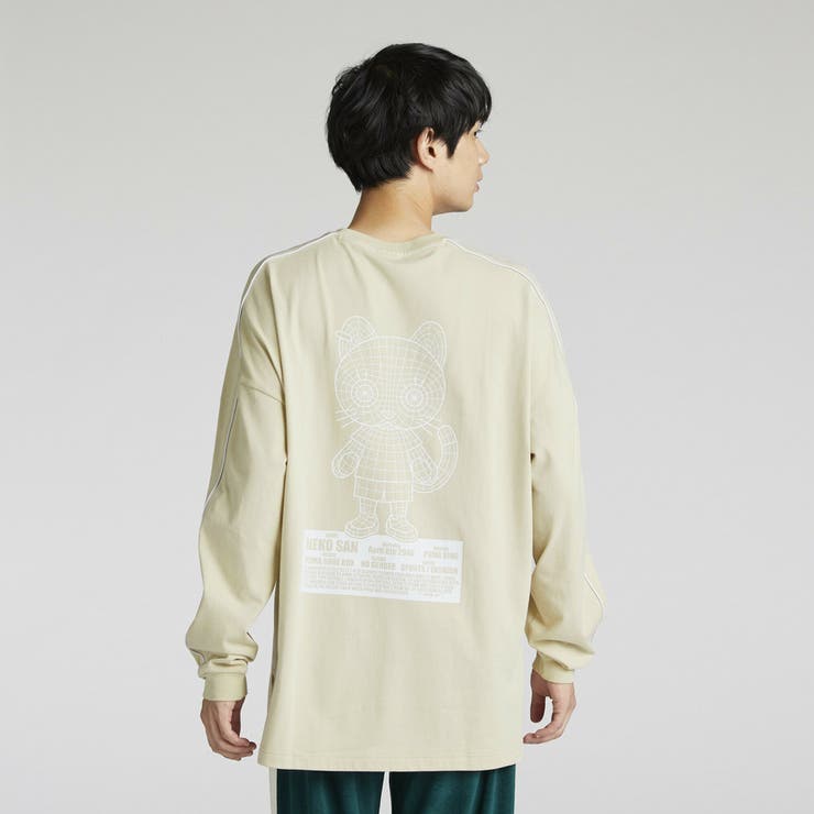 ユニセックス T7 NEKO-san グラフィック 長袖 Tシャツ