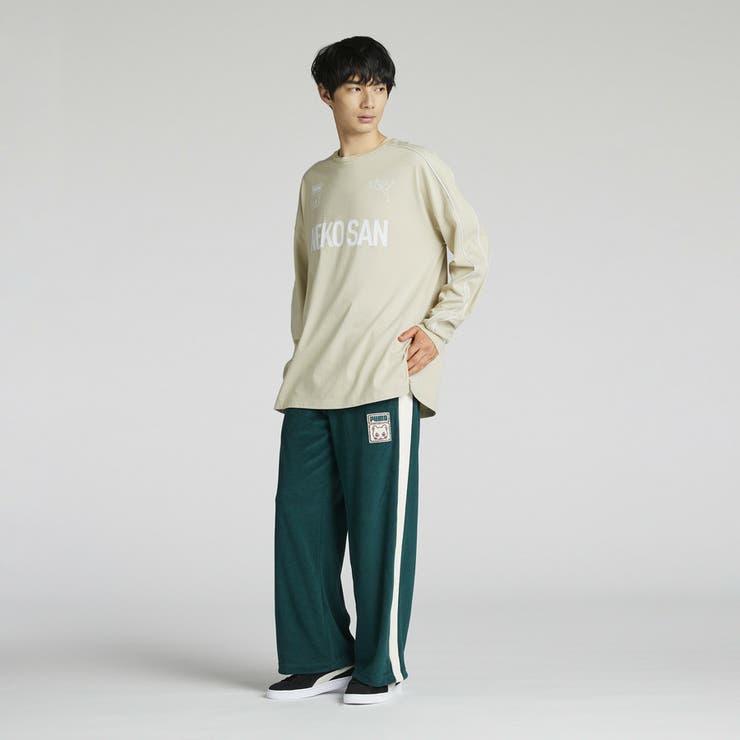ユニセックス T7 NEKO-san グラフィック 長袖 Tシャツ[品番