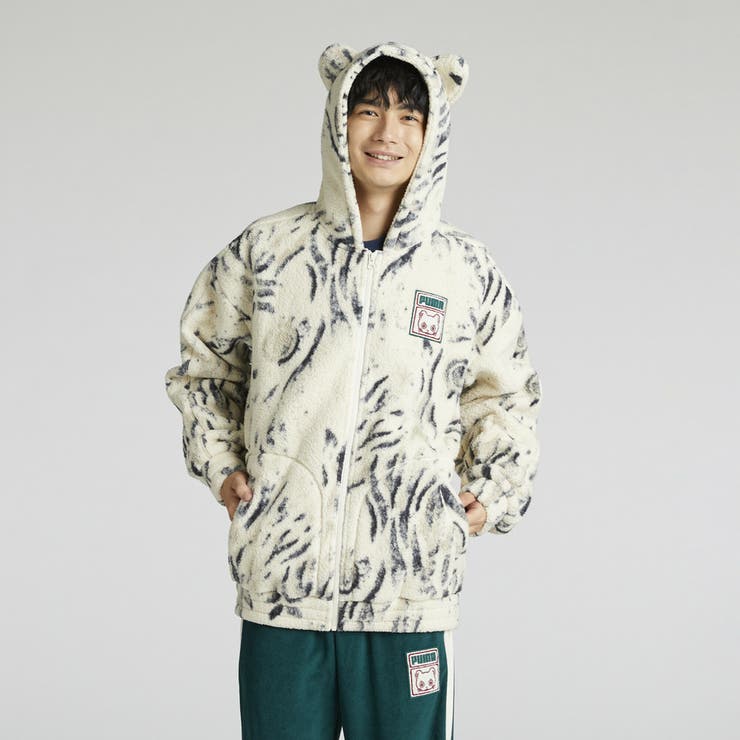 希少）PUMA SWASH コラボ　リアル動物柄　ベスト付マウンテンパーカー 希少）PUMA SWASH コラボ リアル動物柄 ベスト付マウンテン