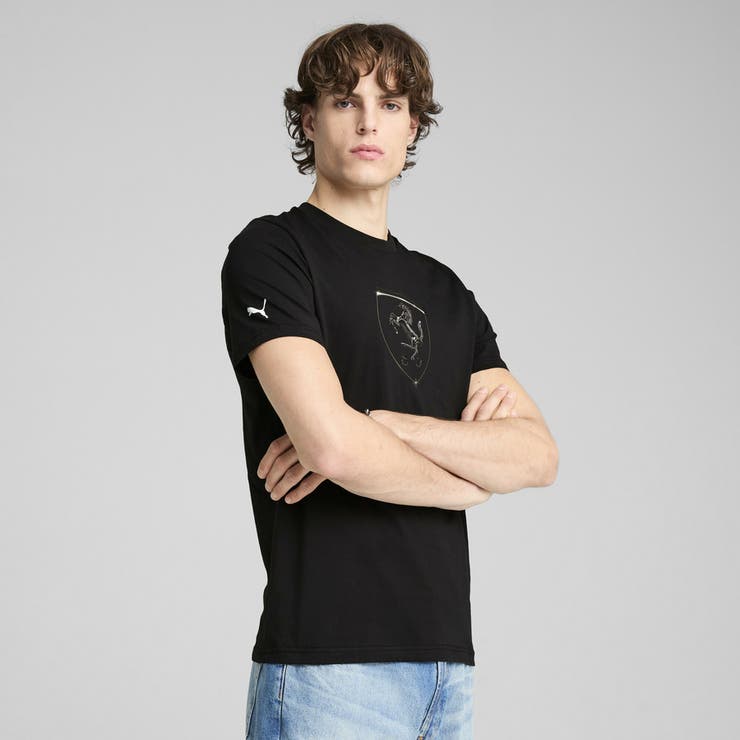 メンズ フェラーリ レース トーナル ビッグ シールド 半袖 Tシャツ | PUMA | 詳細画像1 