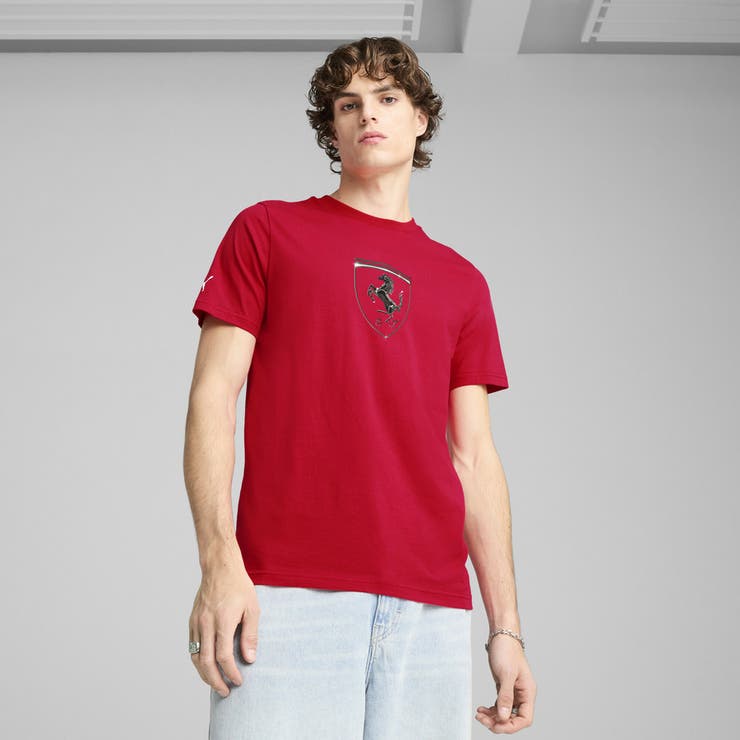 メンズ フェラーリ レース トーナル ビッグ シールド 半袖 Tシャツ | PUMA | 詳細画像1 
