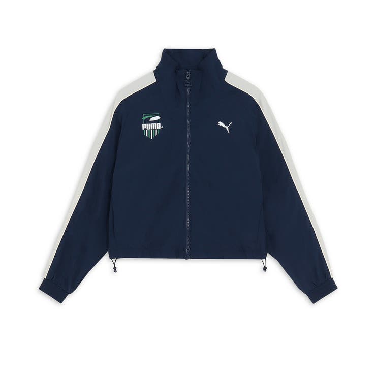 あおば着用 PUMA キルティングフードジャケット 黒と青 あおばくん着用