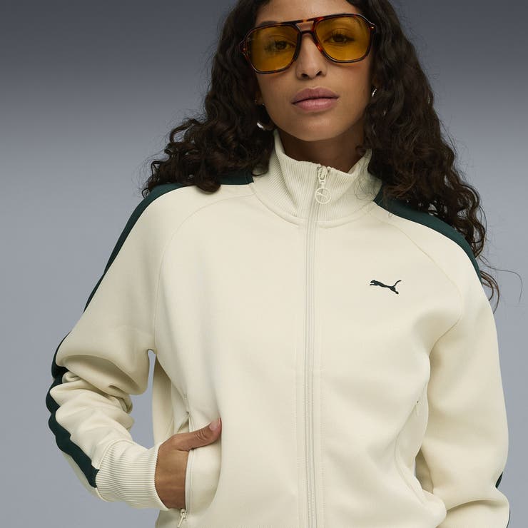 60s PUMA ワンポイント トラックジャケット 復刻 緑白 L PUMA（プーマ）の「PUMA プーマ ユニセックス T7 ICONIC