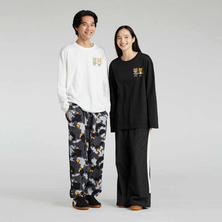 ユニセックス NEKO-san x DYLAN グラフィック 長袖 Tシャツ[品番