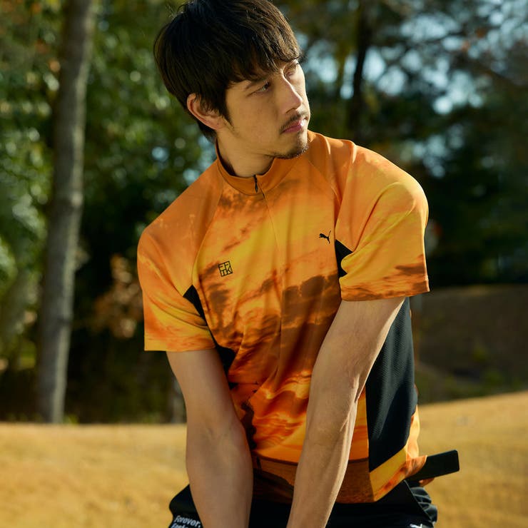 Puma オレンジ ポロシャツ リッキーファウラー Puma Rickie Fowler Orange Sport Polo Shirt Large Oranges