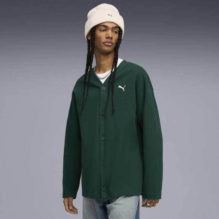 メンズ ワードローブ ESS リラックスド ジャガード カーディガン | PUMA | 詳細画像1