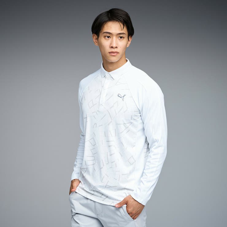 メンズ ゴルフ シャドウキャット グラフィック 長袖 ポロシャツ | PUMA | 詳細画像1 