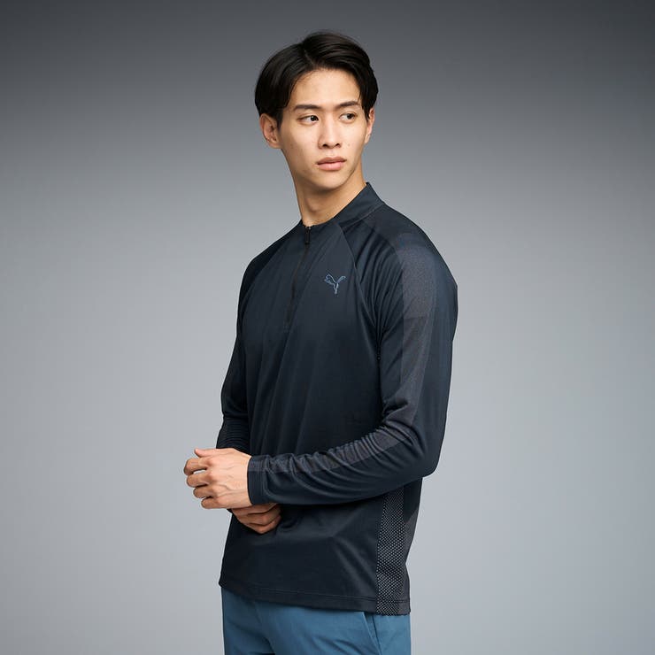 メンズ ゴルフ シャドウキャット ジップ モックネック 長袖 シャツ | PUMA | 詳細画像1 