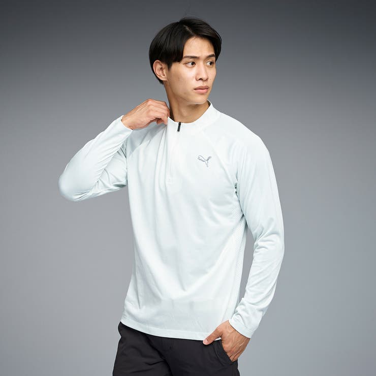 メンズ ゴルフ シャドウキャット ジップ モックネック 長袖 シャツ | PUMA | 詳細画像1