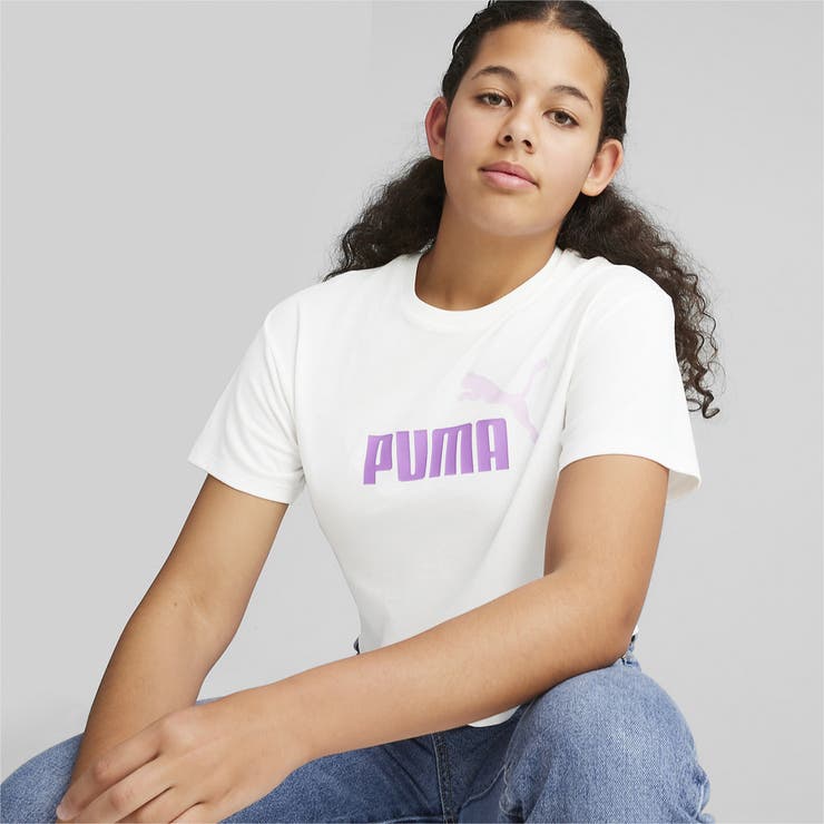 AMI × PUMA クロップド　半袖カットソー キッズ ガールズ ロゴ クロップド 半袖 Tシャツ 120-160cm[品番