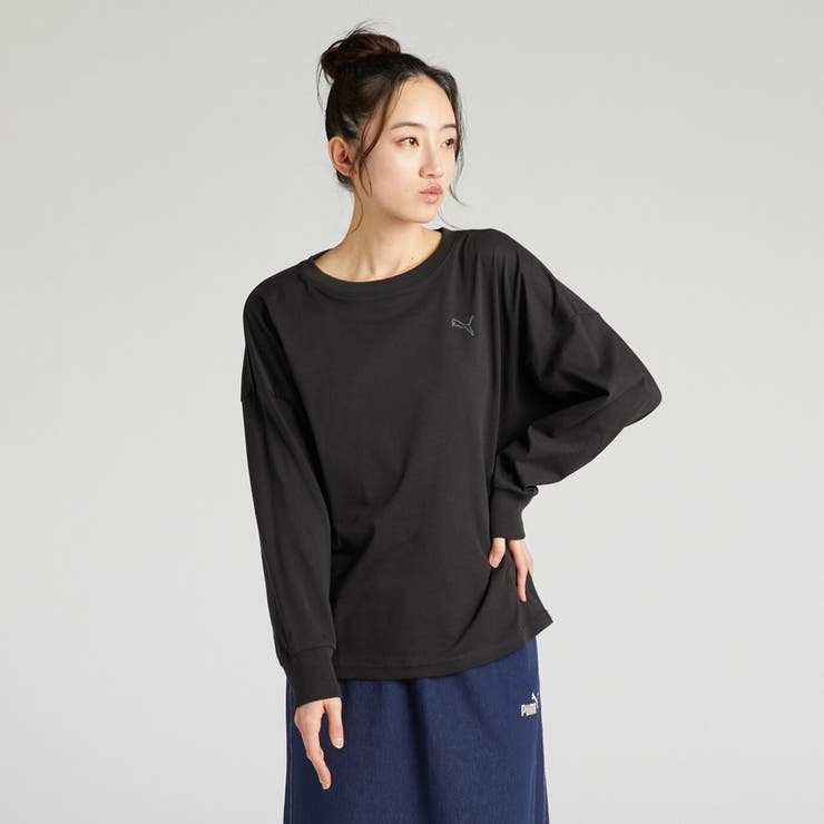 ウィメンズ ESS MX キャット ロゴ リラックス 長袖 Tシャツ | PUMA | 詳細画像1 