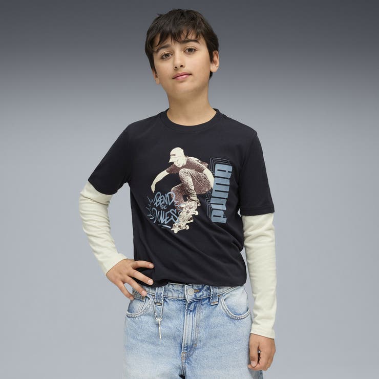 ボーイズ ミッド90S レイヤード 長袖 Tシャツ 120-160cm | PUMA | 詳細画像1 