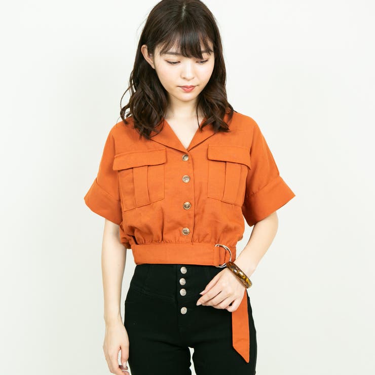 リネン風開襟ジャケットタイプシャツ[品番：PPNW0000397]｜Pumpkin  