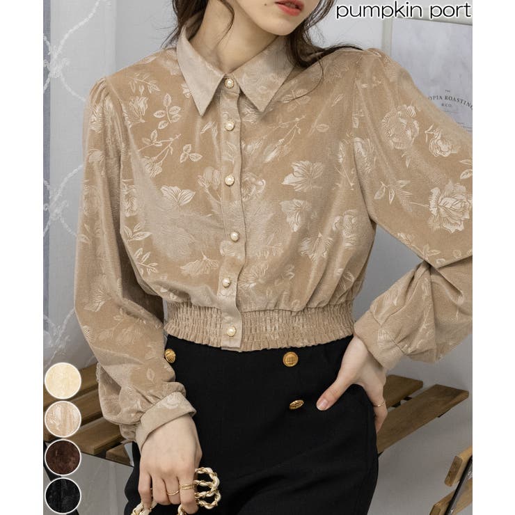 MAISON SPECIAL ブラウス シャツ Shirring Velor Ribbon Blouse