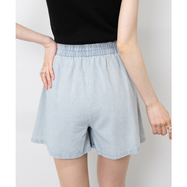 フロントZIP タックデニムショートパンツ[品番：PPNW0004761