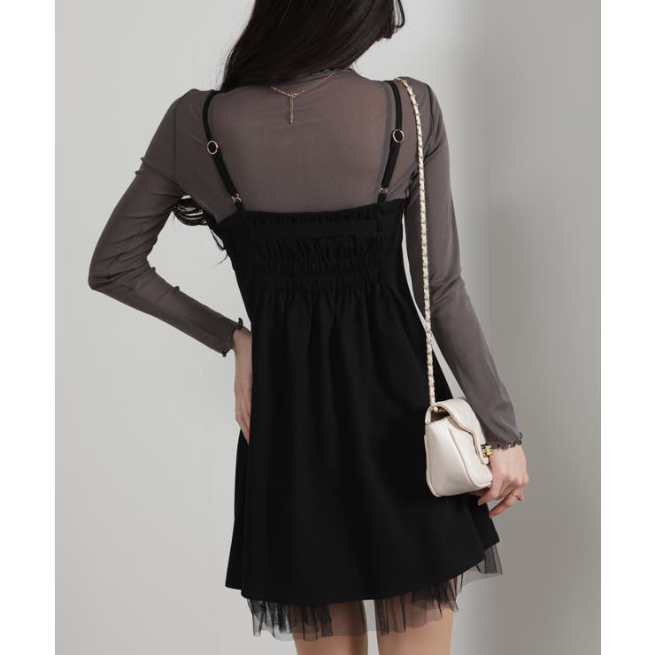 裾チュールレース ベルト付 ミニチュニックワンピース | Pumpkin  Port | 詳細画像40 