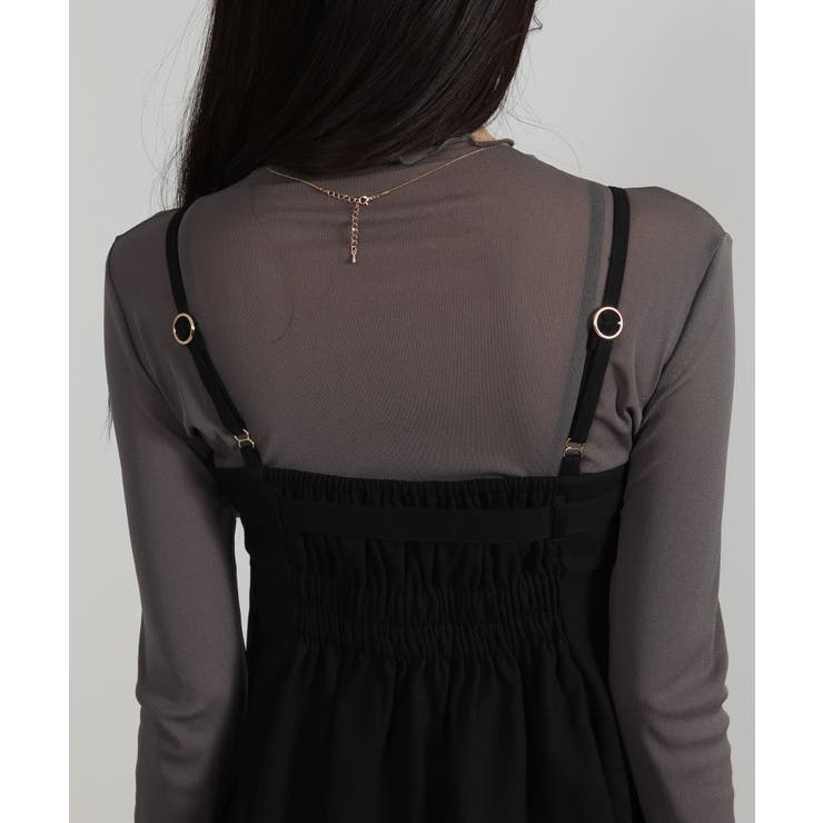 裾チュールレース ベルト付 ミニチュニックワンピース | Pumpkin  Port | 詳細画像65 