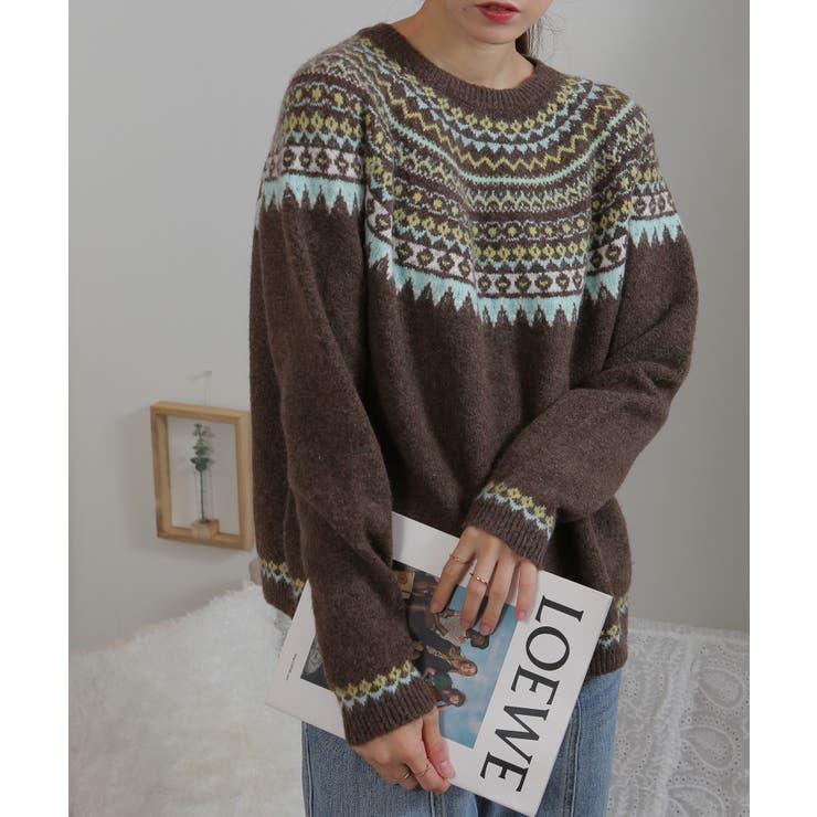 カラフルカラー ノルディック柄 ニット | Pumpkin  Port | 詳細画像10 