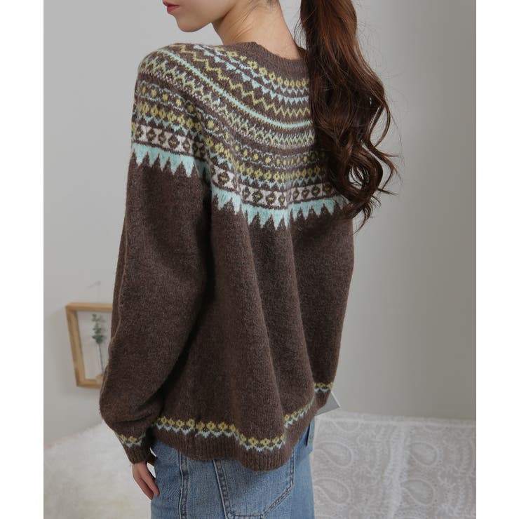 カラフルカラー ノルディック柄 ニット | Pumpkin  Port | 詳細画像12 