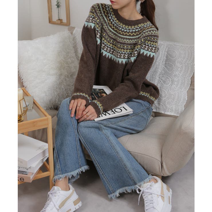 カラフルカラー ノルディック柄 ニット | Pumpkin  Port | 詳細画像15 