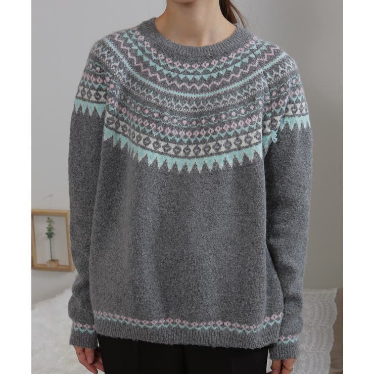 カラフルカラー ノルディック柄 ニット | Pumpkin  Port | 詳細画像21 