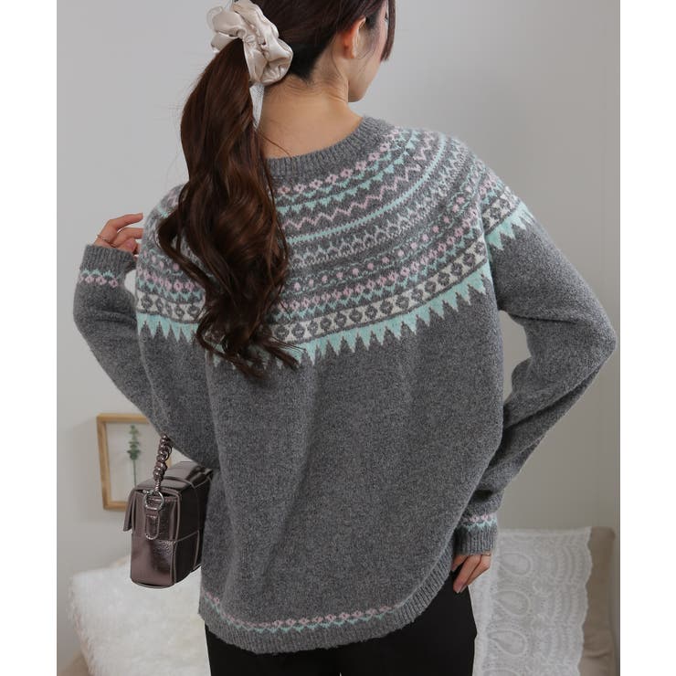 カラフルカラー ノルディック柄 ニット | Pumpkin  Port | 詳細画像7 