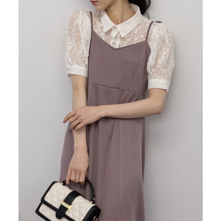 2点セット ショートジャケット+キャミワンピース セットアップ[品番