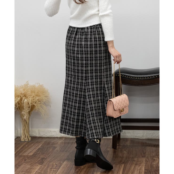 大人めツィードチェック マーメイドロングスカート | Pumpkin  Port | 詳細画像14 