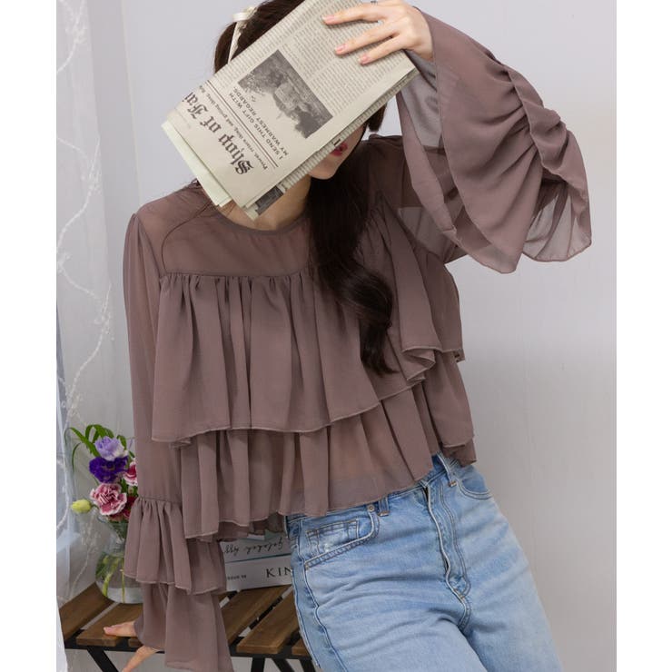 SZblockprints タッセルフリルブラウス Sサイズ 楽天市場】フリル ブラウス（サイズ（S/M/L）S）（レディース