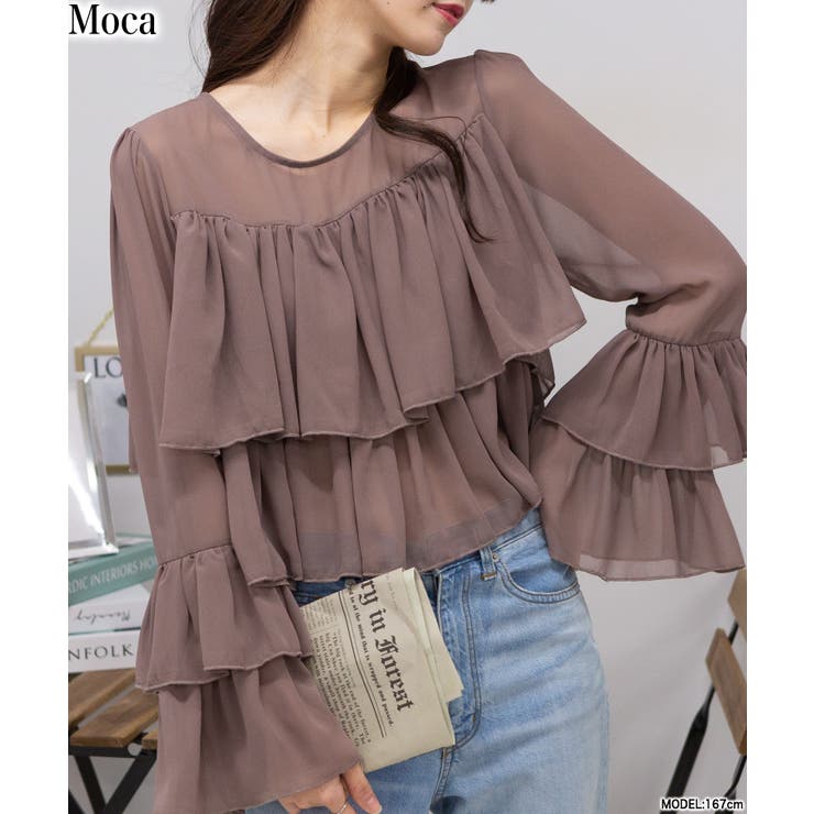 Wフリル ブラウストップス[品番：PPNW0004451]｜Pumpkin Port