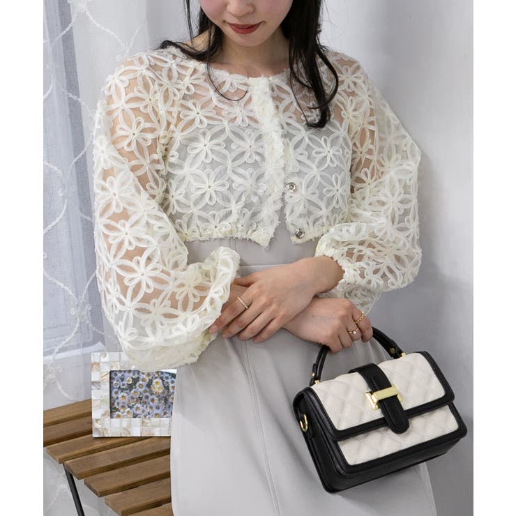 セットアップ 2点 V開き カーデ バックシャン 花柄 キャミワンピ 花柄ラッセルカーデ+キャミワンピースセットアップ[品番