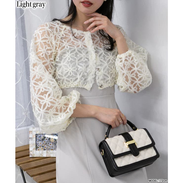 花柄ラッセルカーデ+キャミワンピースセットアップ[品番