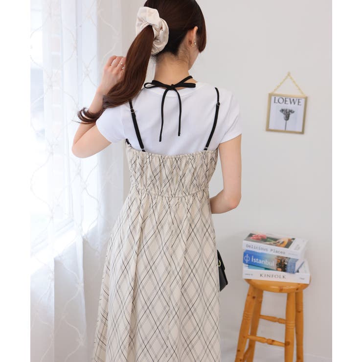 2点セット ロングベスト+バイアス柄チェック キャミワンピース | Pumpkin  Port | 詳細画像11 