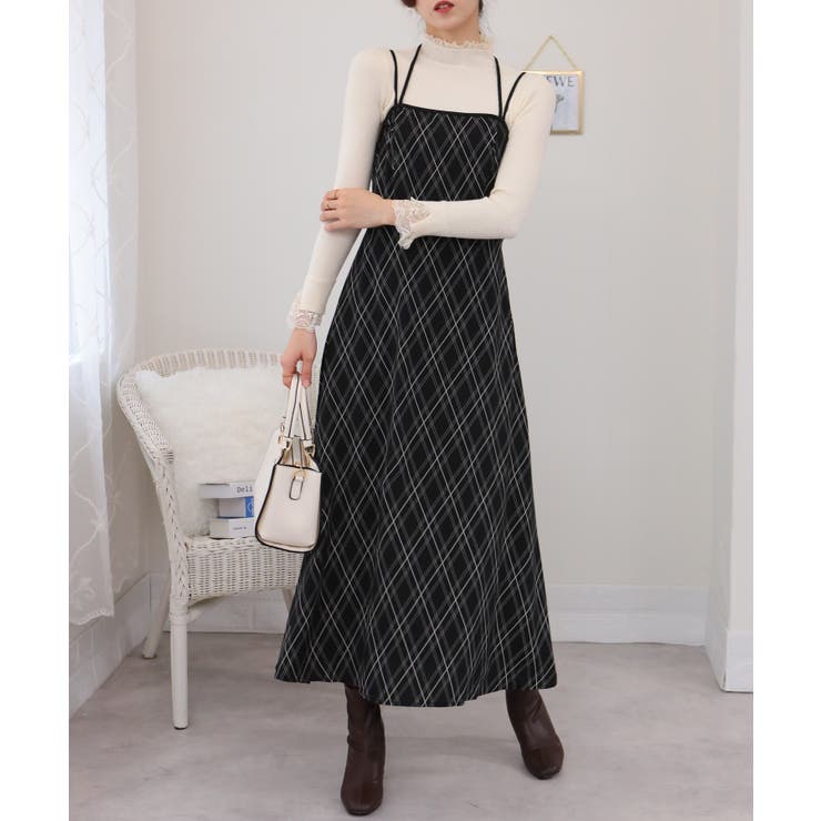 2点セット ロングベスト+バイアス柄チェック キャミワンピース | Pumpkin  Port | 詳細画像23 