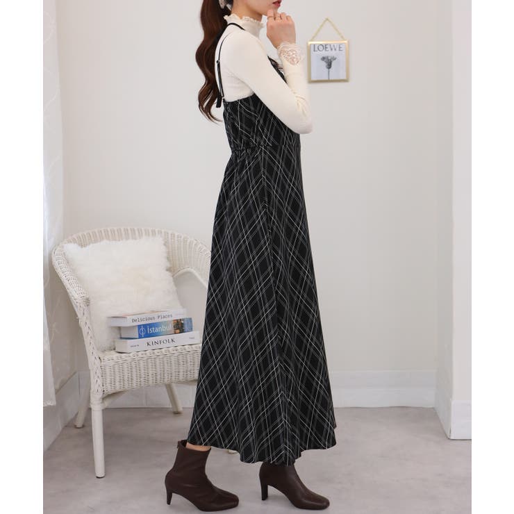 2点セット ロングベスト+バイアス柄チェック キャミワンピース | Pumpkin  Port | 詳細画像24 