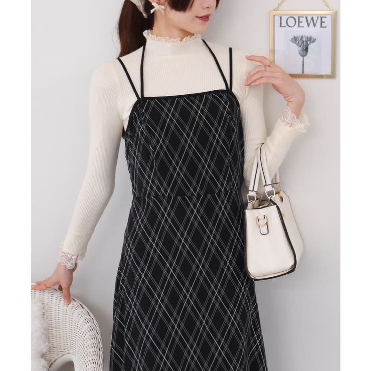 2点セット ロングベスト+バイアス柄チェック キャミワンピース | Pumpkin  Port | 詳細画像26 