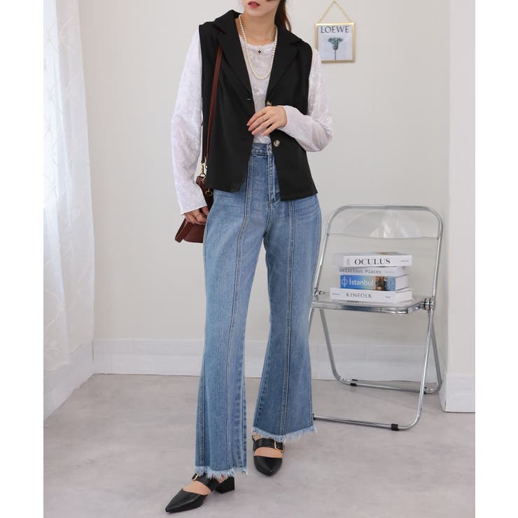 2点セット ロングベスト+バイアス柄チェック キャミワンピース | Pumpkin  Port | 詳細画像27 