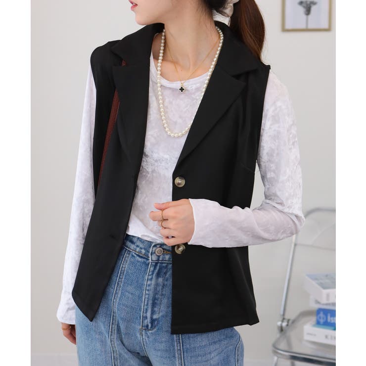 2点セット ロングベスト+バイアス柄チェック キャミワンピース | Pumpkin  Port | 詳細画像28 