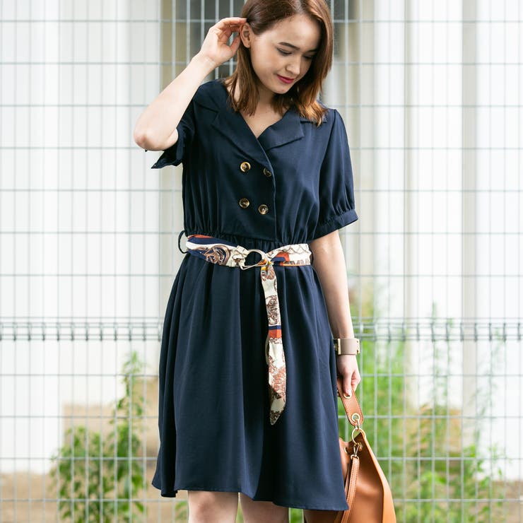 ♡　完売品 Lumignon スカーフ付きワンピース Lumignon original ♥ Lumignon スカーフ付きワンピース