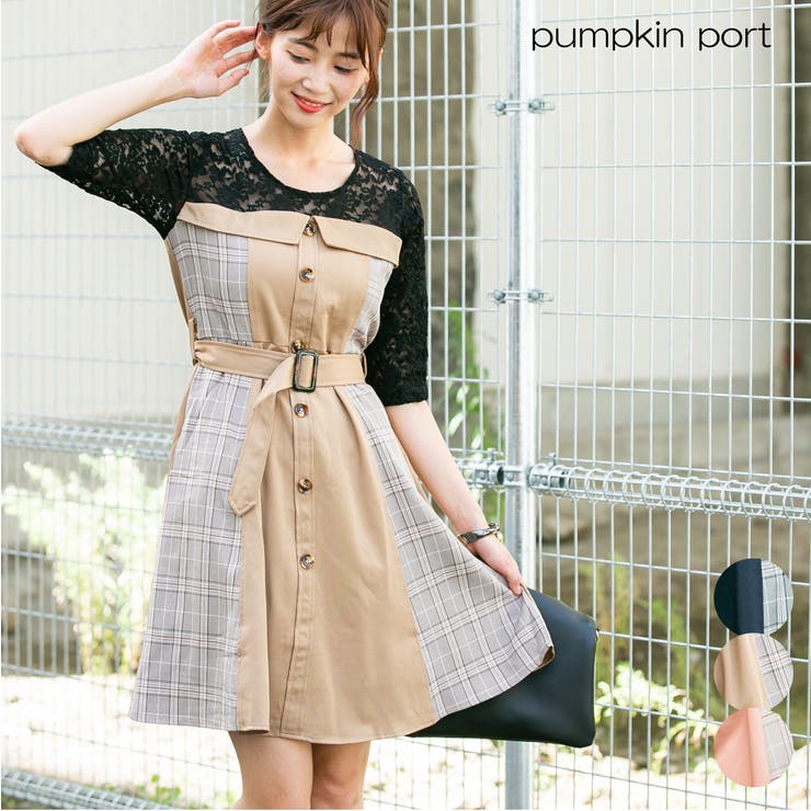 prinn様【新品】POPPY レースドッキングフーディー DRESS+ ドレス レースシフォンドッキングワンピース パーティー