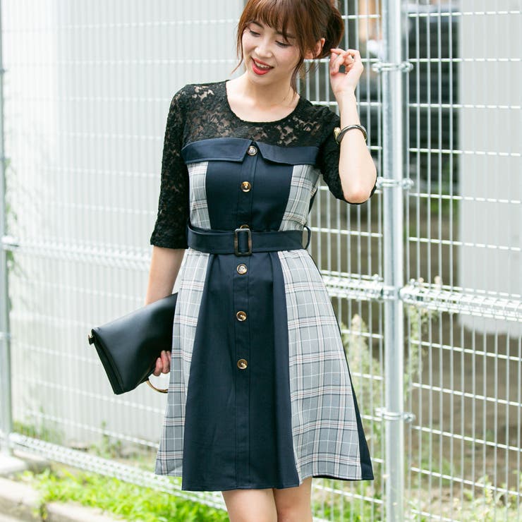 prinn様【新品】POPPY レースドッキングフーディー DRESS+ ドレス レースシフォンドッキングワンピース パーティー