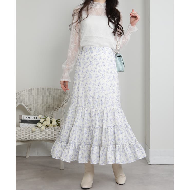 小花柄 ティアードロングスカート | Pumpkin  Port | 詳細画像5 