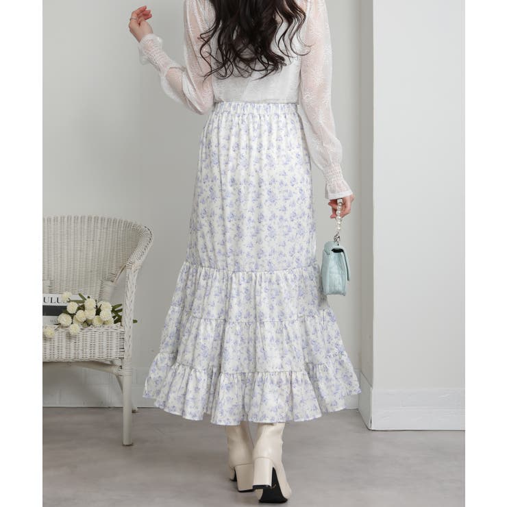 小花柄 ティアードロングスカート | Pumpkin  Port | 詳細画像7 